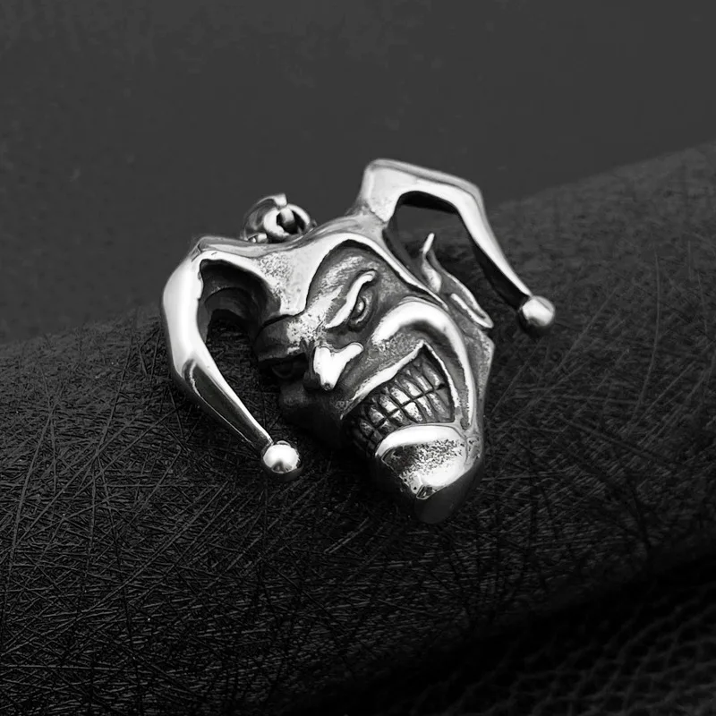 1 Pc Skull Motorcycle Punk Titanium Steel Casting Necklace Pendant Pip In CA 