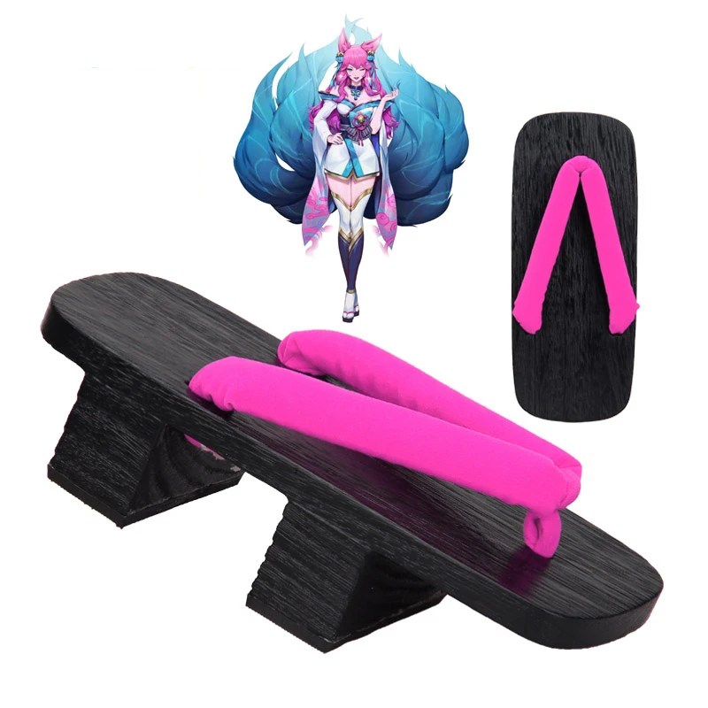 Игра LOL Spirit Blossom Ahri Маскарадные костюмы Обувь Лига Легенд Цвет розовый фиолетовый