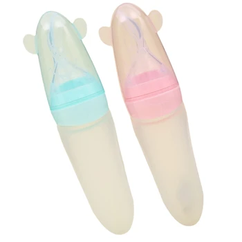 

Infant Silicone Squeeze Feeder Bottles Pure Feeding Utensils Suitable for Babies over 4 Months Grain and Baby Food