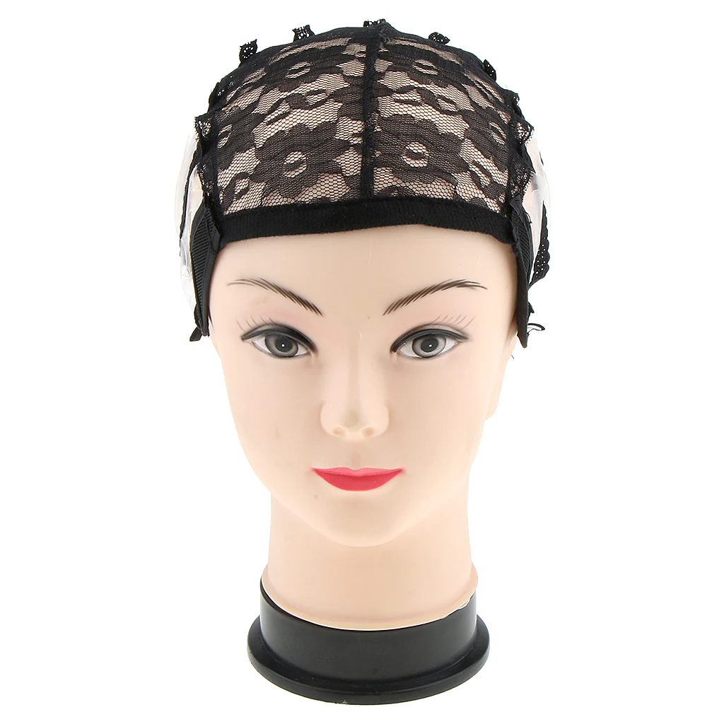 Black Lace Front Caps For Making Wigs Adjustable Straps Weaving Hair Net Black Lace Front Caps For Making Wigs Adjustable Straps Weaving Hair Net