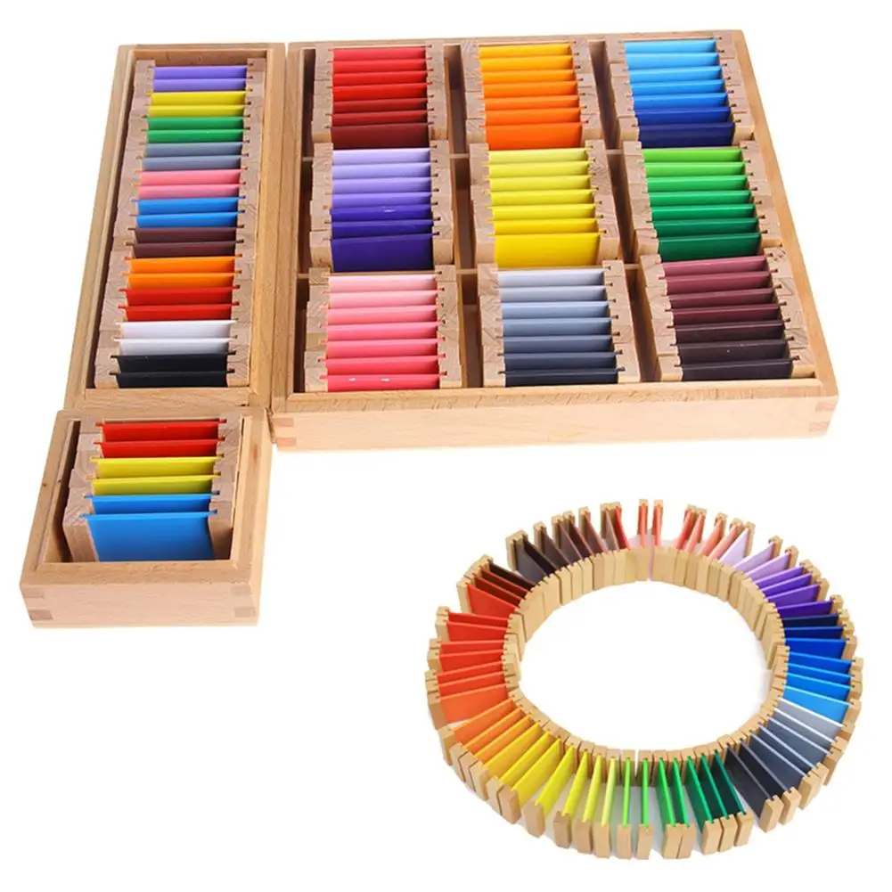 Kuulee Монтессори деревянный сенсорный обучающий цветной планшет коробка цветная карточка деревянная детская Дошкольная цветная обучающая игрушка подарок