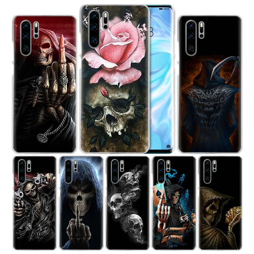 

Grim Reaper Skull Skeleton Case for Huawei Mate 30 20 10 P20 P30 Lite Pro P Smart Y9 Prime 2019 Honor 8A 8X 10i PC Phone Cover B