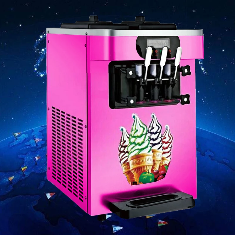

220V Commercial Desktop Soft Ice Cream Machine Vertical Make Ice Cream Intelligent Sweetener Ice Cream Maker