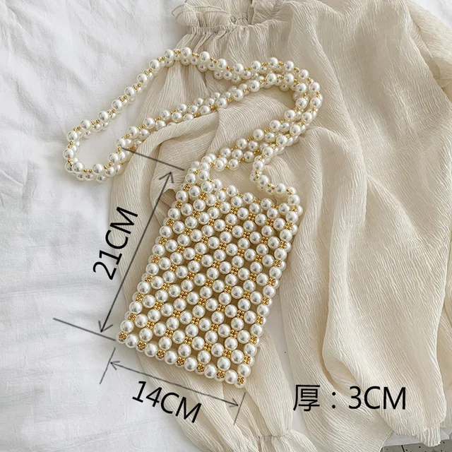 Mini Pearl Bag Handmade Vintage EVA Beaded Fashion Banquet Party Shoulder Bag Female 2019 Wedding Bags Luxury Women's Coin Purse A10