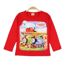 Футболка с длинными рукавами для мальчиков; сезон осень; стиль; детская одежда для мальчиков; пальто из хлопка; Базовая рубашка с рисунком Томаса; одежда в западном стиле