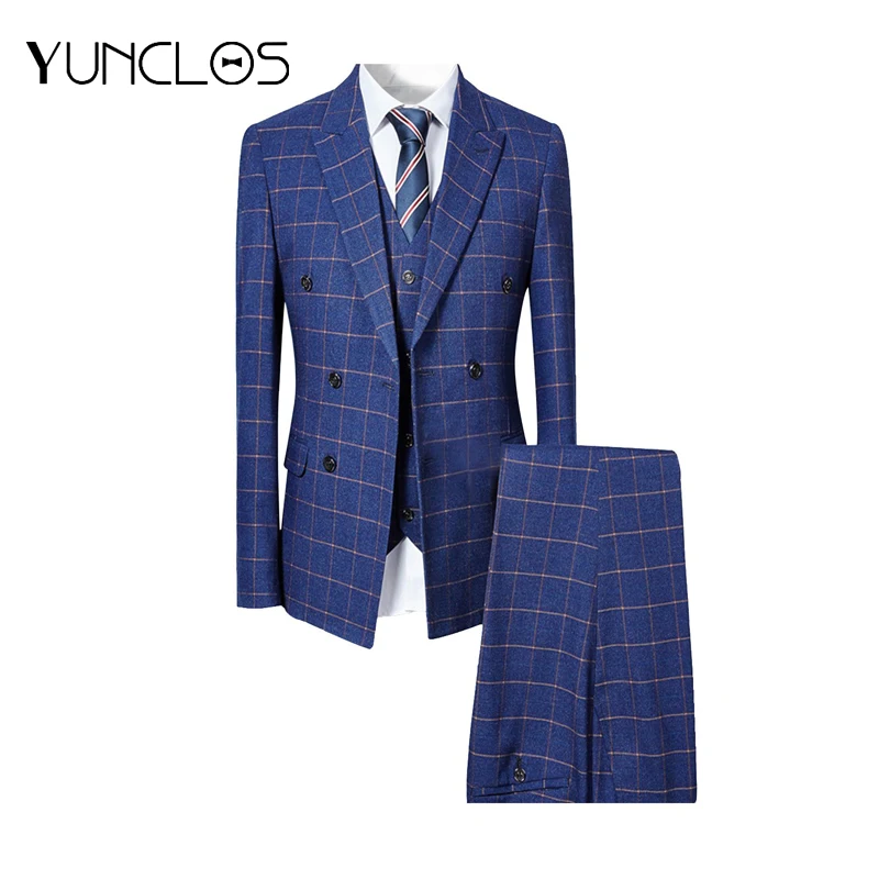 

EU Size Men Suits Casual Three Pieces Men's Suits Black Two Buttons Slim Suits for Prom Wedding Bride Groom