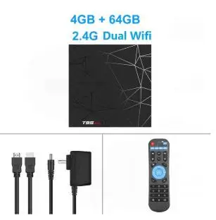 T95 MAX H6 Android 9,0 телеприставка quad cord Ethernet 100M 6K 4GB ram 64G 32G H.265 2,4G WiFi 3D HDR10 медиаплеер коробка - Цвет: 4G 64G