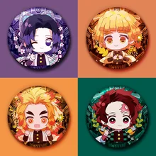 

New Lovely Q Version Badge 4cm Cute Kamado Tanjirou Nezuko Agatsuma Zenitsu Anime Peripheral Brooch Pendant Anime Second Element