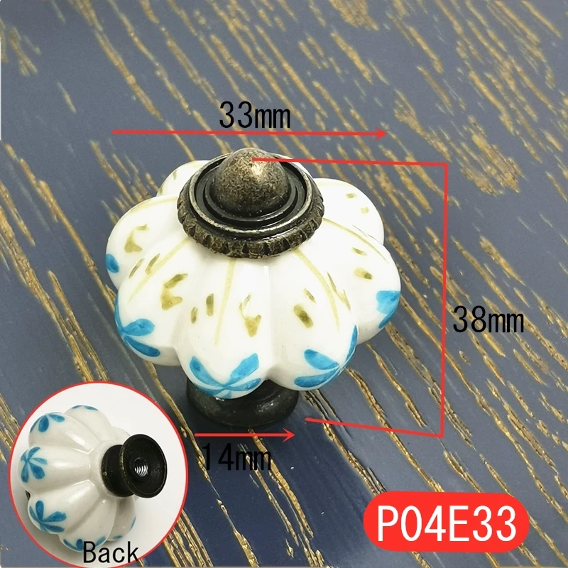Zernmiarder Lot De 2 Boutons En Céramique Ivoire Et Bleu - Boutons D
