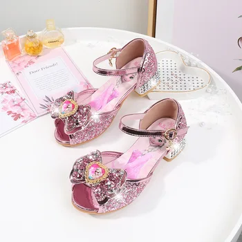 

ummer new girl high-heeled sandals little girl Princess Aisha shoes children fish mouth sandals