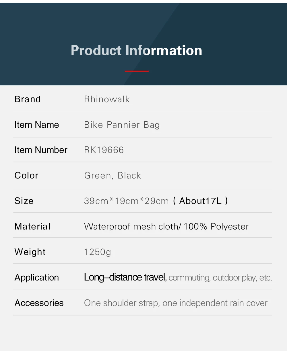 RHINOWALK велосипедные сумки 17л для горного велосипеда, седельная стойка, сумки для багажника, водонепроницаемые для путешествий, велосипедная сумка для багажа, сумка для камеры