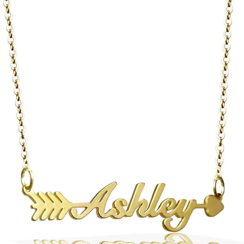 

Ashley Lettered Customizable Name Pendant Necklace Women's Titanium Steel Choker Europe And America Accessories New Products