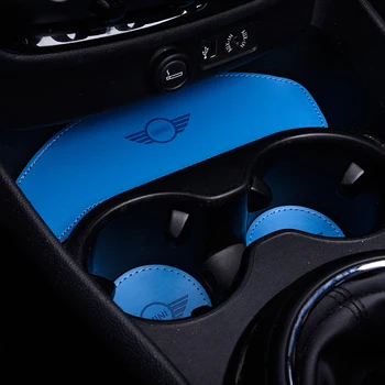 

Car Water Cup Non-slip Mats Storage Slot leather Pad decoration For BMW MINI F54 F55 F56 R60 car styling decoration accessories