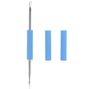 

Double-head Stainless Steel Acne Needle Portable Silicone Anti-slip Facial Cleaning Tool
