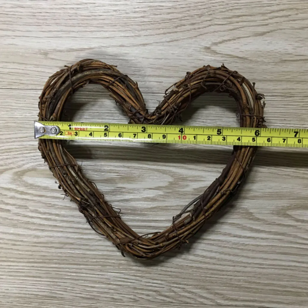 Heart 15cm 10-30 см натуральный ротанговый венок DIY Рождественский Свадебный Цветочный венок висячая гирлянда Пасха/свадьба/Рождественский венок Рождественский Декор - Цвет: Heart 15cm