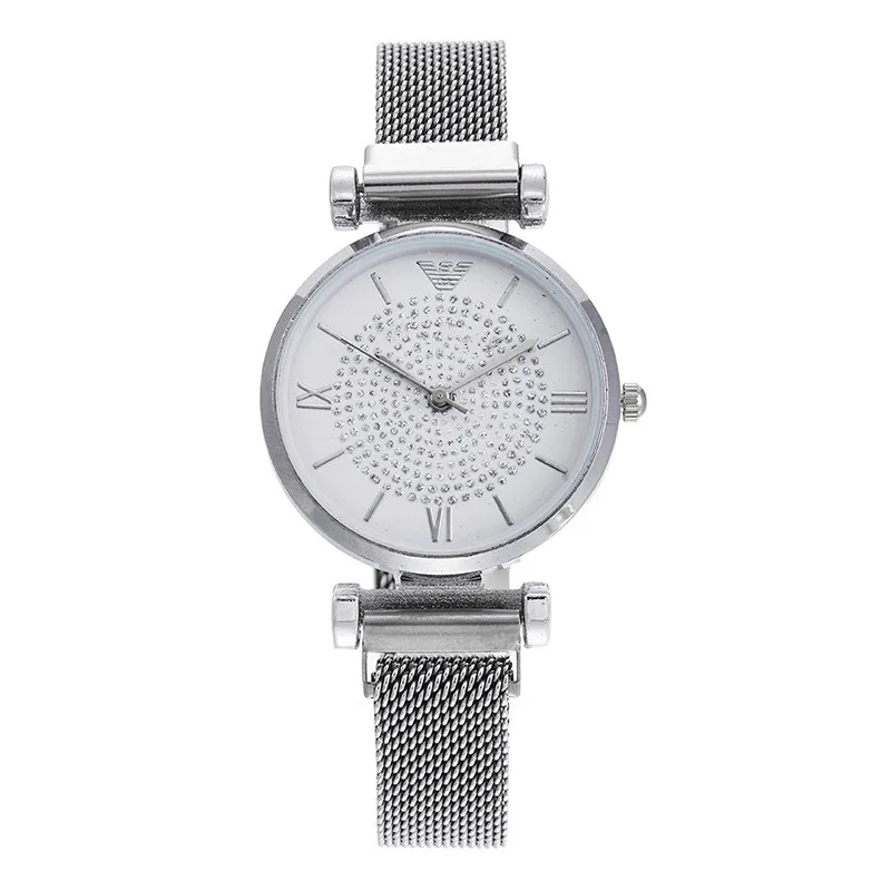 

Gypsophila Diamond Design Women Watches Fashion Round Dial Stainless Steel Quartz Wrist Watch Gifts relogios feminino 6250