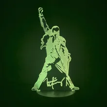 3d лампа queen Freddie Mercury, светодиодный Ночной светильник с сенсорным датчиком, детский ночной Светильник для офиса, декоративная лампа, 3d подарок