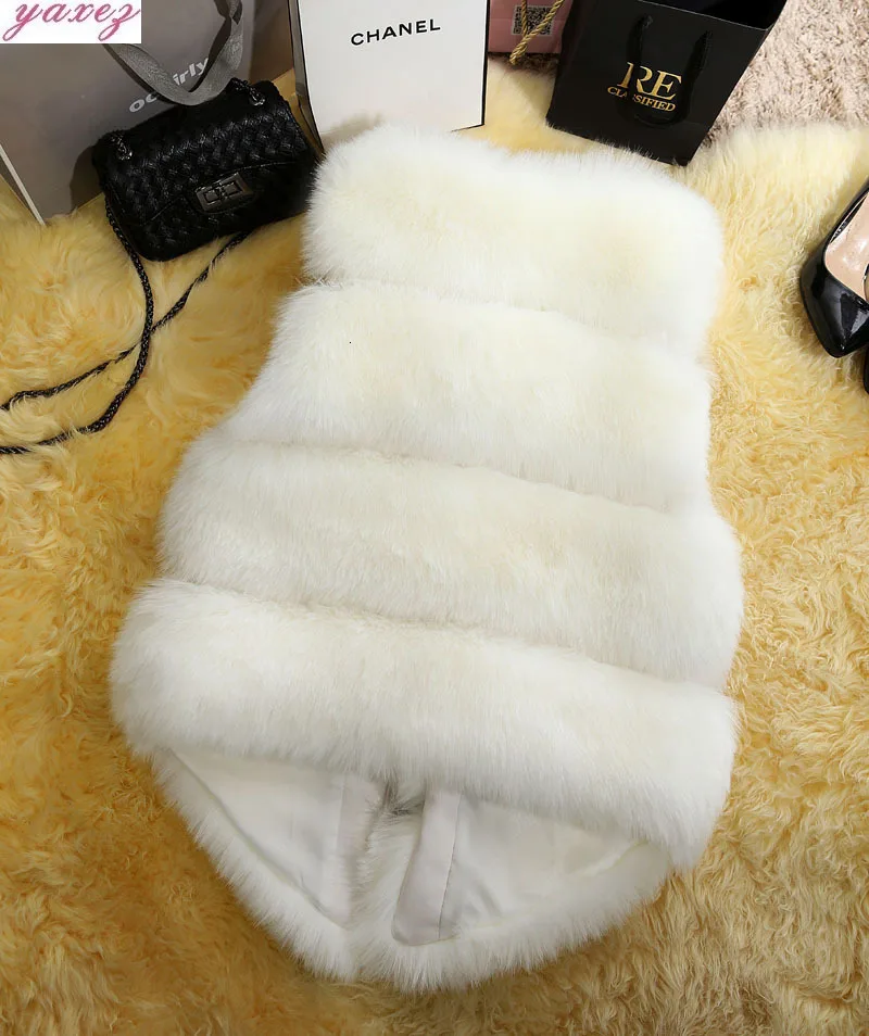 Fashion Warm Faux Fur Fox Vest Women Winter Casual Artifical Fur Warm Coat Super X Waistcoat Female Faux Furs Wholesale
