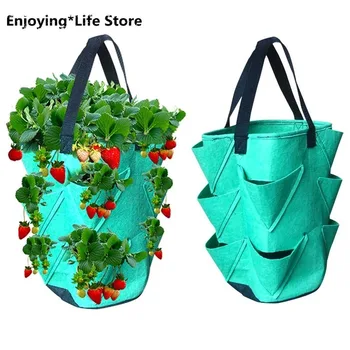 

Plastic Grow Container Bag DIY Planter PE Fabrics Planting Vegetable Gardening Thicken Pot Planting Grow Bag Garden Supplies