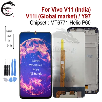 

6.3" LCD With Frame For Vivo V11i Display V11 for India Y97 Screen Touch Digitizer Assembly Replacement MT6771 Helio P60 Chipset