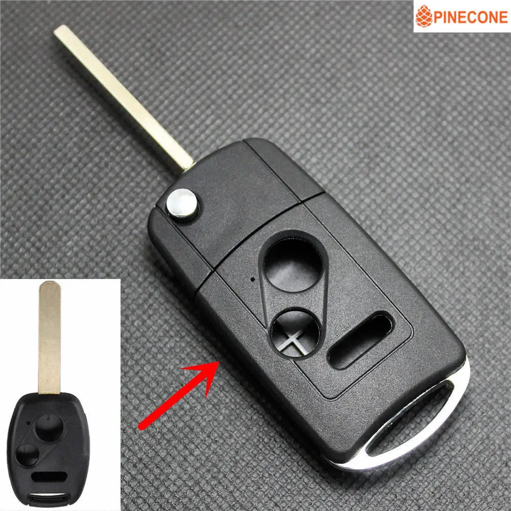 Pinecone для ключа оболочки для HONDA ACCORD Элемент CR-V HR-V города джаза Одиссея трансфер CIVIC ключ HON66 лезвие Флип складной автомобильный брелок для ключей - Цвет: Modified 2 Plus 1