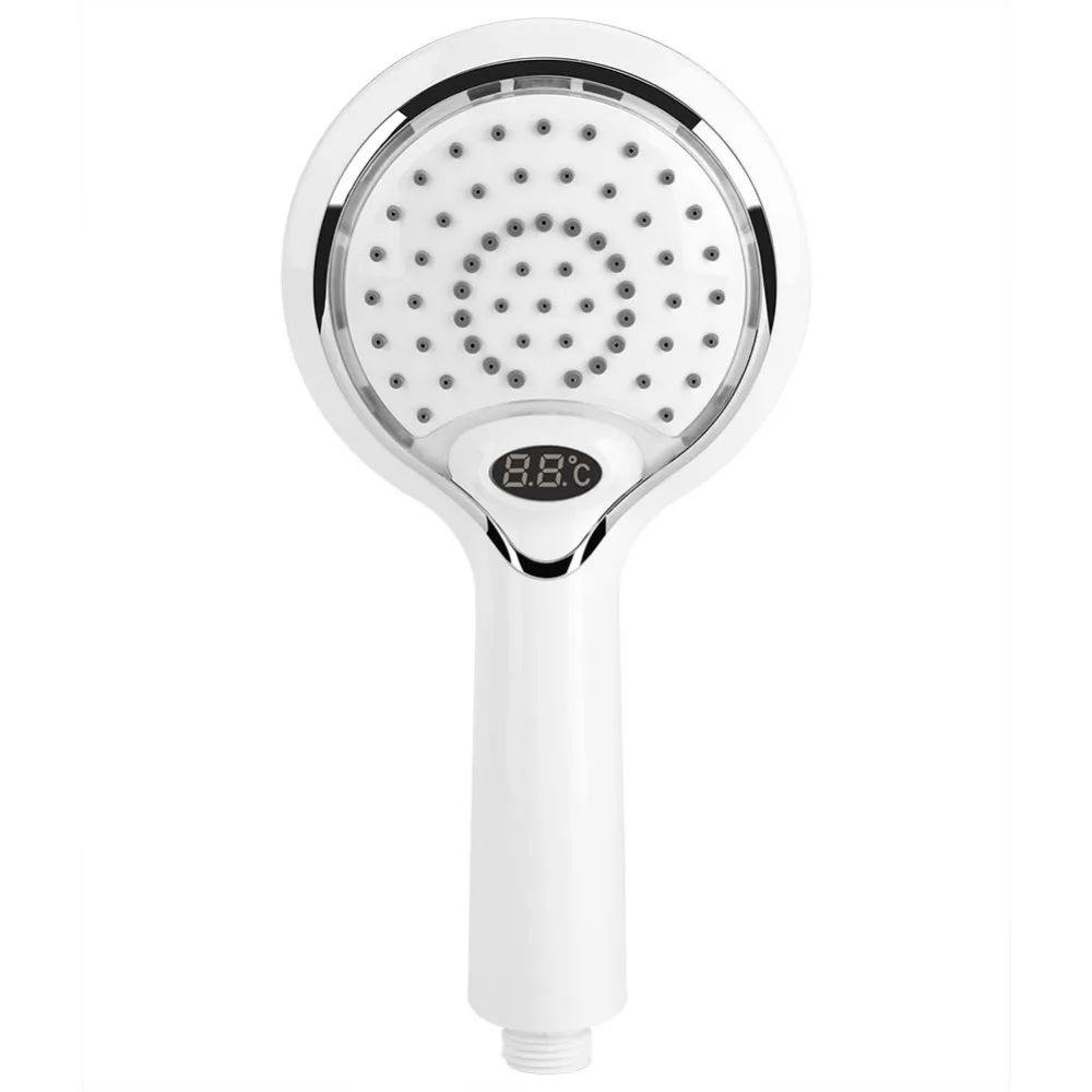 

Handheld Bathroom Shower Spray Head Digital Temperature Controlled Display 3 Colors LED Light Handheld Water Saving Shower Head