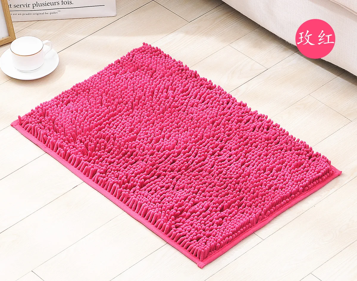 New Style Hot Push Bottomless Hot Melt Adhesive Chenille Floor Mat Rug Long Velvet 40X60 Cm Mat Bathroom Hydrophilic Pad