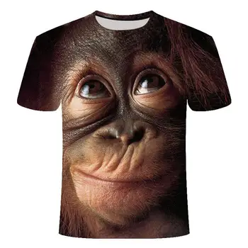 

Nieuwste Animal 3D T-shirt Aap Korte Mouw Mannelijke Zomer Tops Tees 3D Orangutan T shirt Voor Mannen Funny Kleding