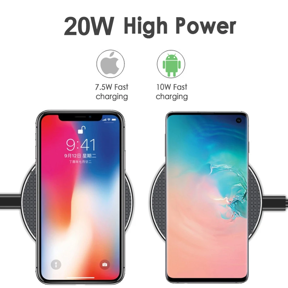30W Qi Fast Wireless Charger For iPhone 13 11 XS XR X 8 Plus USB Quick Wireless Charging Pad for iPhone Samsung Huawei Xiaomi fast wireless charger Wireless Chargers
