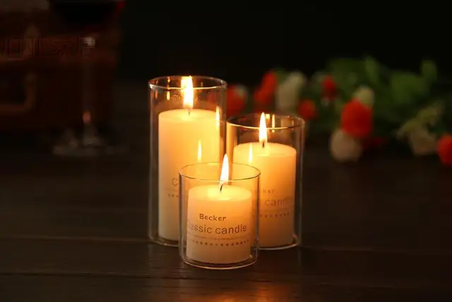 2 Portacandele Cilindrici In Vetro Senza Fondo - Diametro 7,5cm, Altezza 20,3cm