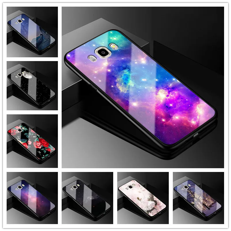 Для samsung J5 чехол из закаленного стекла Роскошная твердая задняя крышка для samsung Galaxy J5 Чехол Мягкий бампер J510 милые Чехлы для телефона