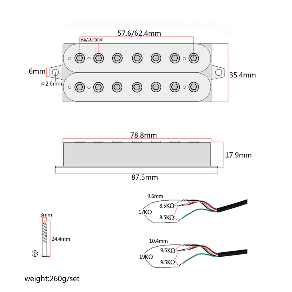 Electric Guitar Humbucker Alnico Magnet 7 String Pickups (Neck&Bridge) Rosewood
