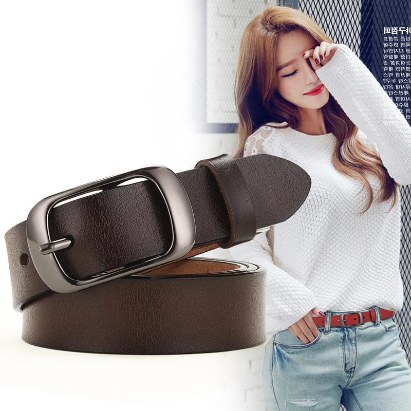 

New Women Genuine Leather Belt For Female Strap Casual All-match Ladies Adjustable Belts Designer High Quality off white belt