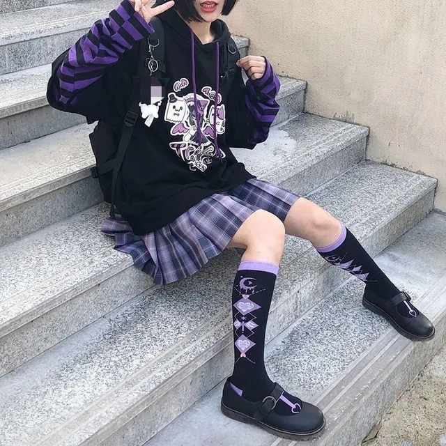 Deeptown Kawaii Hoodie Women Gamer Girl Black Hoodies Harajuku Anime Sweatshirt Women High Street Kpop Oversized Cute Pullovers 3