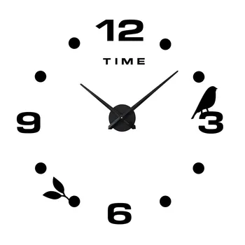 

DIY Digital Wall Clock 3D Sticker Modern Design Super Large Silent Wall Clock