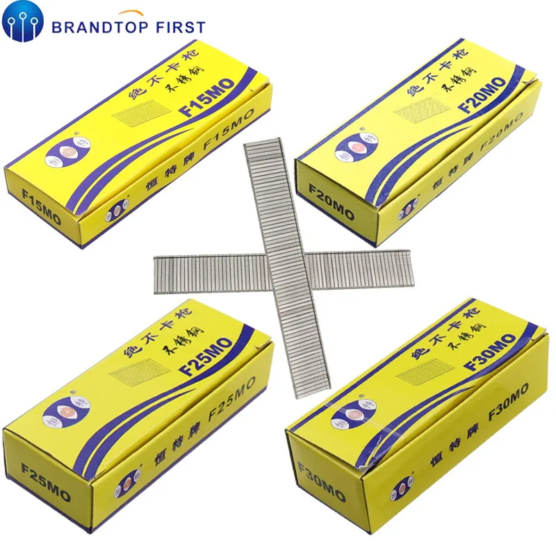1100pcs 15mm 20mm 25mm 30mm Stainless Steel Gun Nails For Electric Nail
