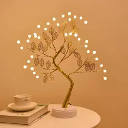 Lampe LED USB en forme d'arbre de noël, luminaire décoratif d'intérieur, lumière féerique, idéal pour la chambre d'un enfant ou comme cadeau de vacances 