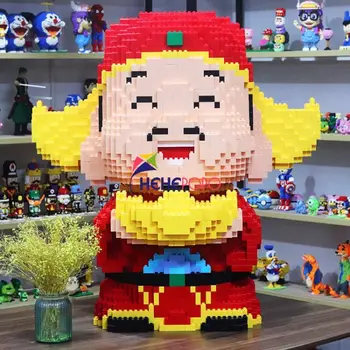 

2780pcs 100cm Tall Large Building Blocks God of Fortune Design Children's Educational Toys Shop Open Gift Toy Home Decoration