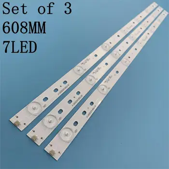 

New kit 3pcs 7LED 608mm LED strip for LBM320P0701-FC-2 32PFK4309-TPV-TPT315B5 32PFK4309 32PHS5301 TPT315B5 LB-F3528-GJX320307-H
