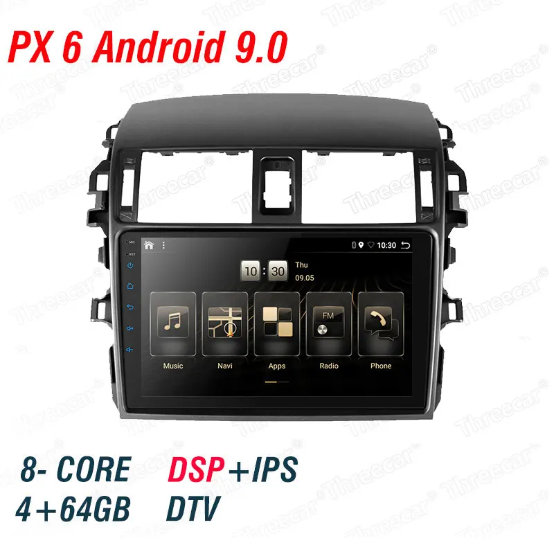 Mirrorlink iPhone Android 9,0 one din радио Bluetooth автомагнитола мультимедийный MP5 плеер для Toyota Corolla E140/150 2008-2013 без Android - Цвет: 4 with 64 dsp