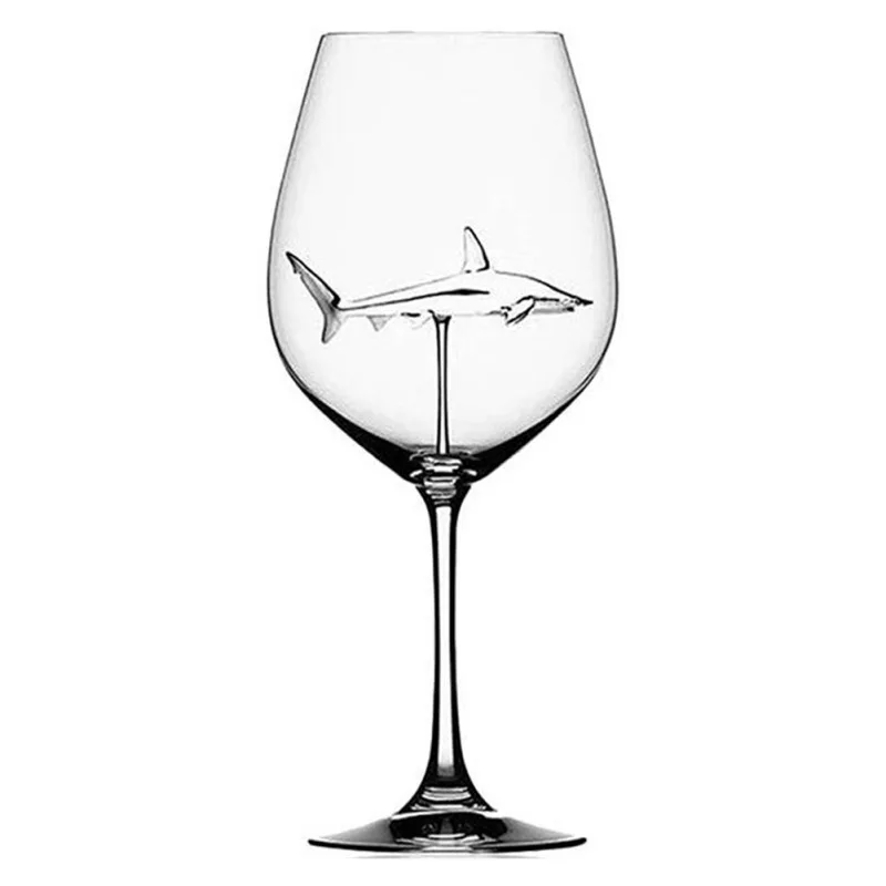 300 мл креативный бокал для красного вина с акулой внутри хрустальный бокал для вина es для вечерние Свадебные фужеры стеклянная бутылка для домашнего использования - Цвет: A