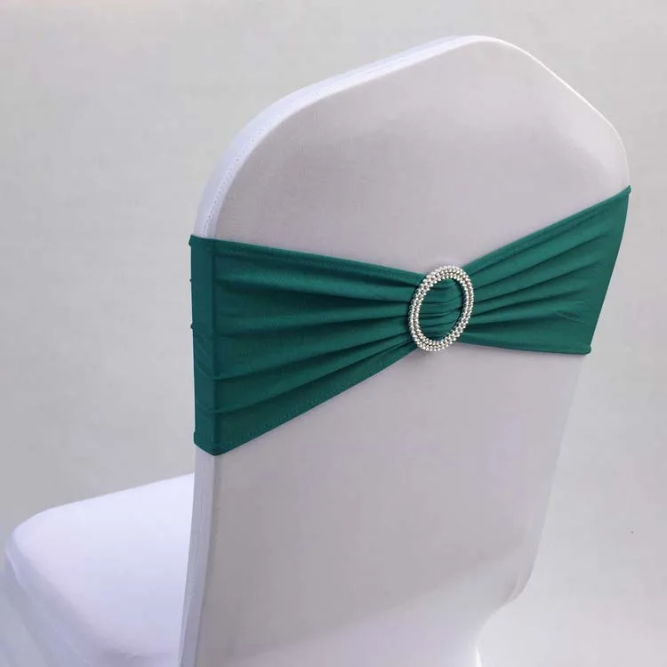 WedFavor 100 шт бирюзовые эластичные ленты из лайкры для стула с галстуком-бабочкой из спандекса с пластиковой круглой пряжкой для свадебного украшения