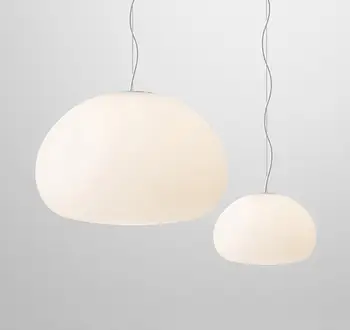 

White Chandelier Round Modern Minimalist Creative Glass Ball Nordic Personality Art Bedroom Restaurant Table Bar Pendant Lamp