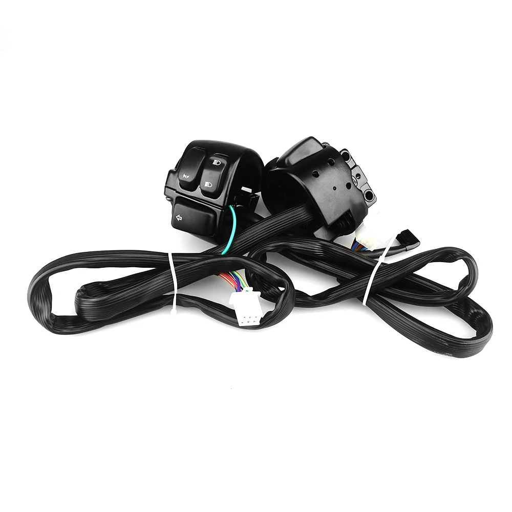 

2 Pcs 1"25mm Handlebar Control Switch for Motorcycle Turn Signal Switch Button With Wiring Harness For Harley Handlebar Switch
