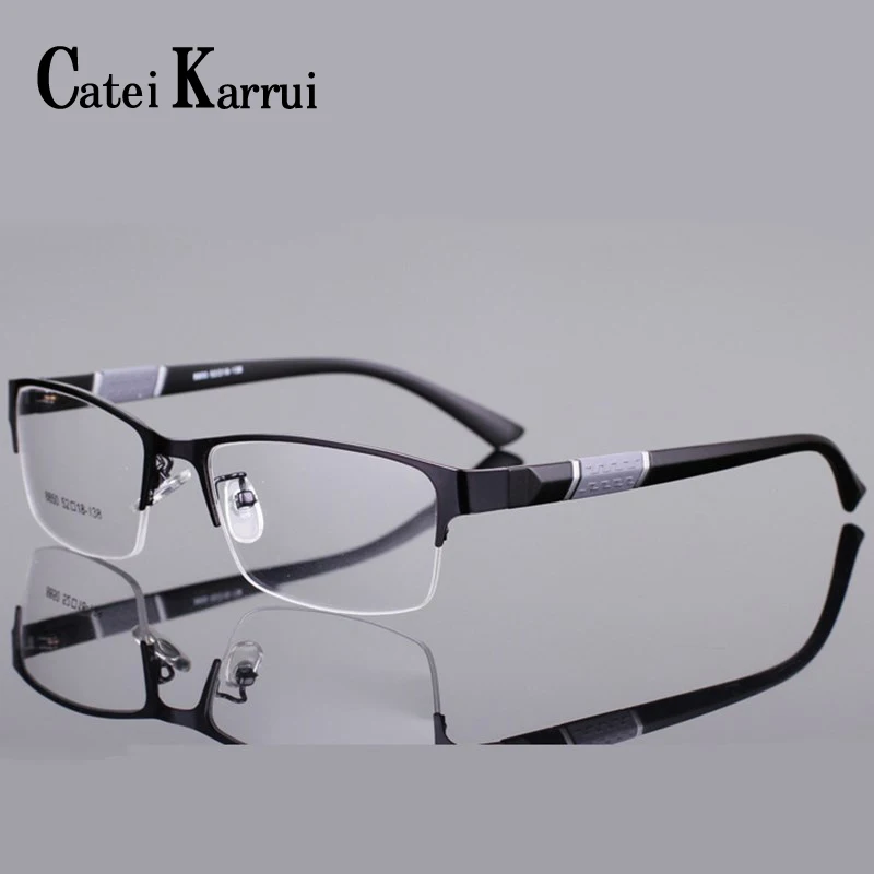 

Catei Karrui Reading Half-frame Diopter Presbyopic Eyeglasses Myopia Glasses Men Retro Metal Frame Square Students Frame For