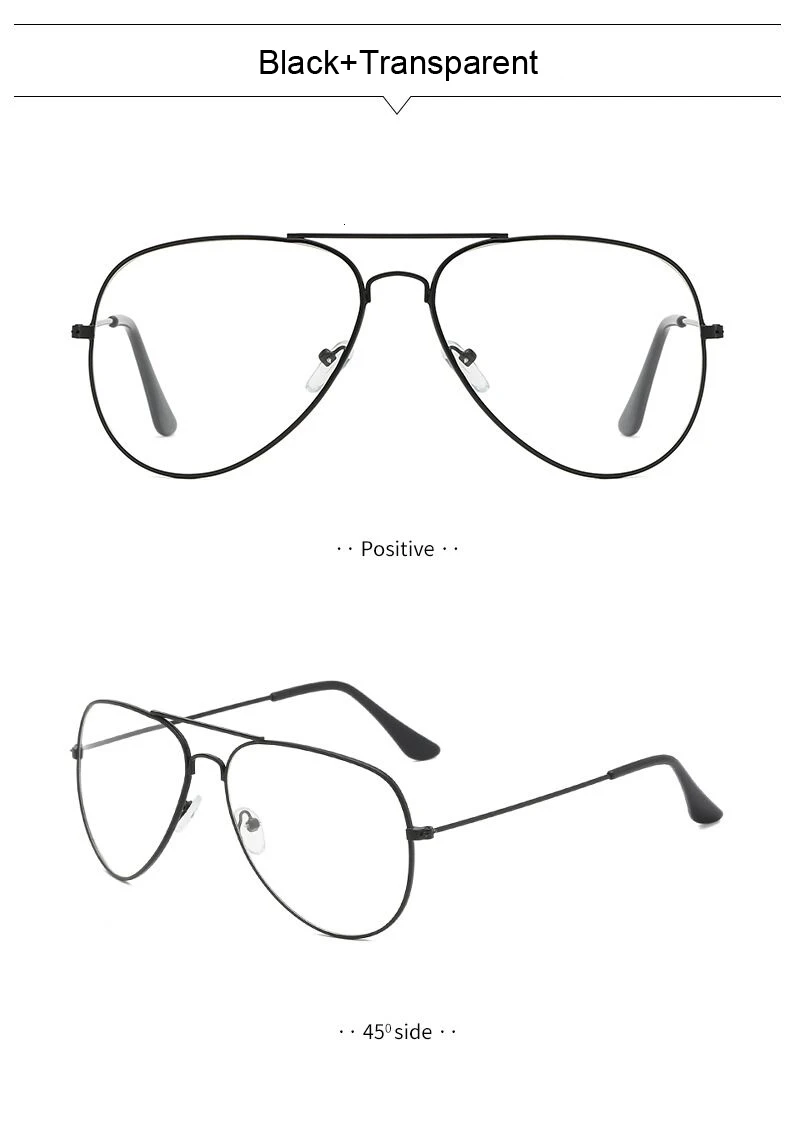 Пилотные прозрачные оправы для очков, мужские и женские поддельные очки, винтажные оптические очки для близорукости, оправы для очков, женские ретро очки