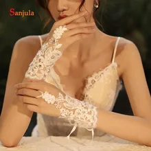 Без пальцев с кольцом Свадебные перчатки для невесты свадебные кружевные аксессуары Перчатки элегантная праздничная одежда аксессуары для свадьбы G79