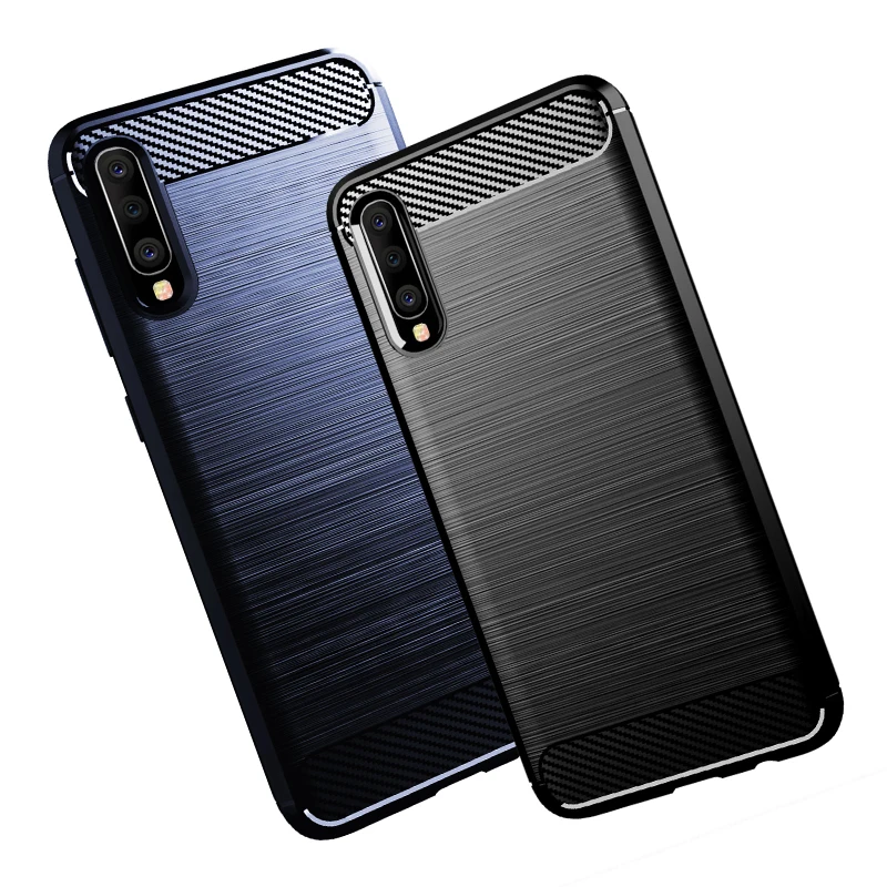 Для Samsung A70 чехол ZROTEVE Мягкий ТПУ ударопрочный из углеродного волокна с рисунком