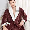 Ultra Long Winter Kimono Bathrobe Men Thicken Flannel Robe Gown Oversized 3XL-4XL Nightgown Loose Coral Fleece Sleepwear ► Photo 2/6