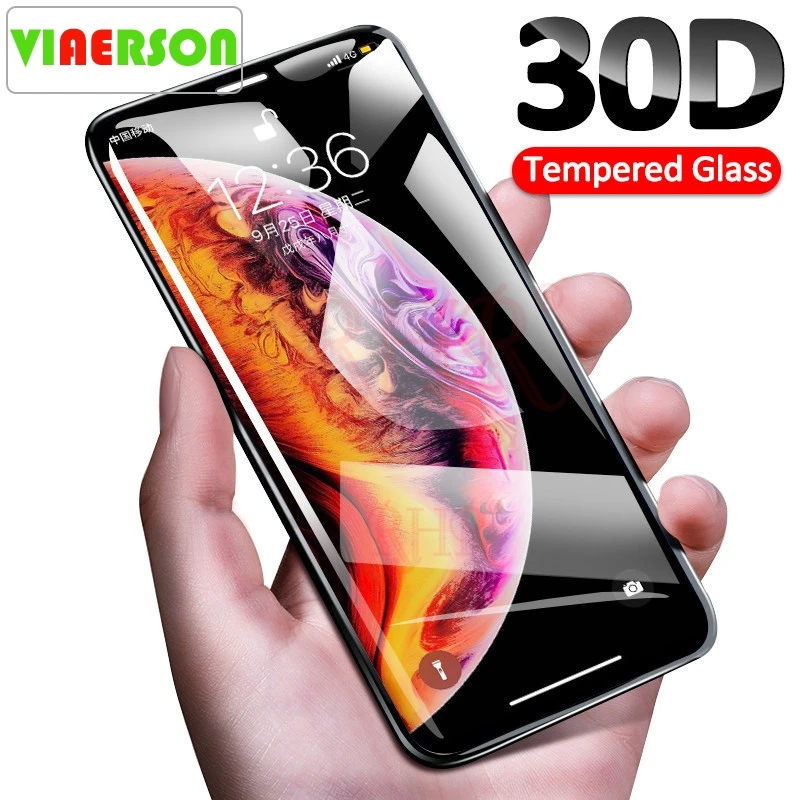 

30D Protective glass For iPhone 11 Pro Max X XR XS MAX Tempered Screen Protector Full Cover Glass on iPhone 11 Pro Curved edge